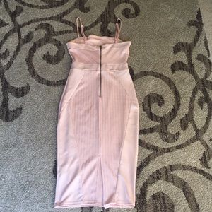 light pink bodycon midi dress